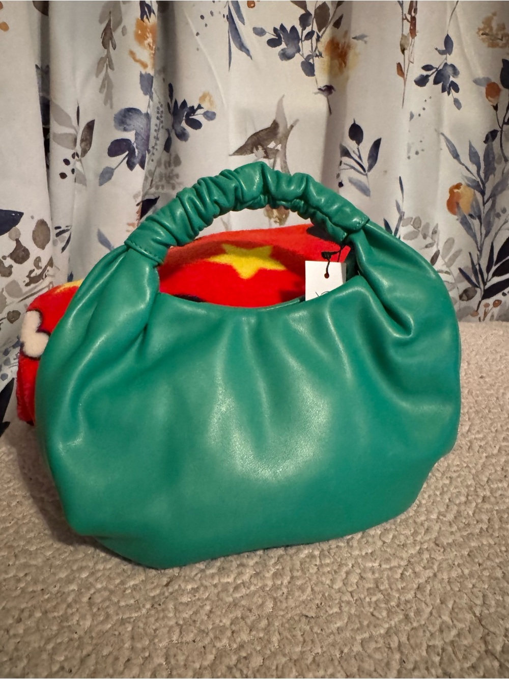 Teal Ruched-Handle Women's Shoulder Bag New With Tag B5